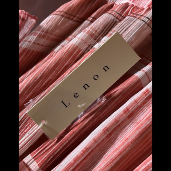 Lenon x Anthropologie Plaid Off Shoulder Tiered Maxi Dress Red/Pink Size M - NWT - Picture 14 of 16